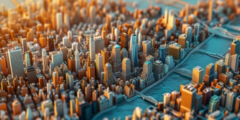 Obraz premium Abstract Illustration of New York City Skyline