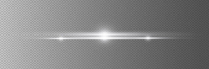 White light line effect. A glare of neon light.