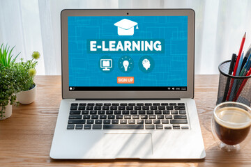 E-learning website with modish sofware for student to study online on the internet network