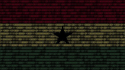 Ghana flag - Waving flag on report analytics data statement - Powered by Adobe