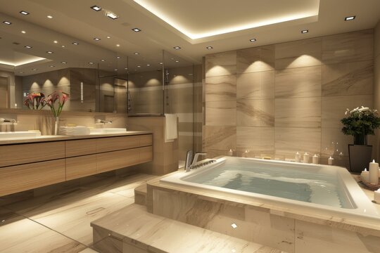 Luxury Modern Bathroom Design with Jacuzzi