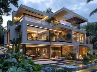 Fototapeta premium Modern Luxurious House Exterior Design