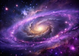 Fototapeta premium Stunning Purple Galaxy in Outer Space with Stars and Nebulae Creating a Cosmic Dreamscape Scene