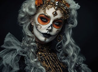 A spooky garden filled with eerie decorations