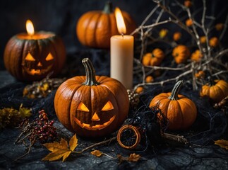 A spooky garden path leading to a haunted house