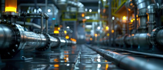 Fototapeta premium High-Tech Oil Refinery with Advanced Water Filtration