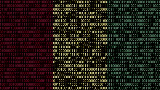 Binary code on flag of Guinea. Program source code or Hacker concept on Guinean flag. Guinea digital technology security, hacking or programming