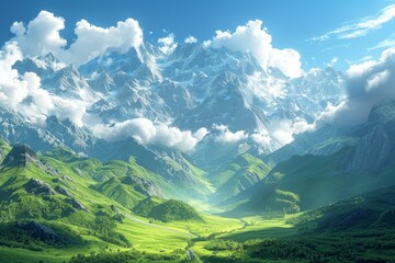 Majestic Mountain Landscape Under a Clear Sky