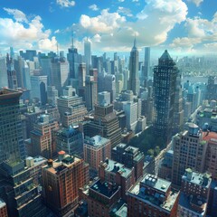 Obraz premium Aerial View of a Modern Cityscape