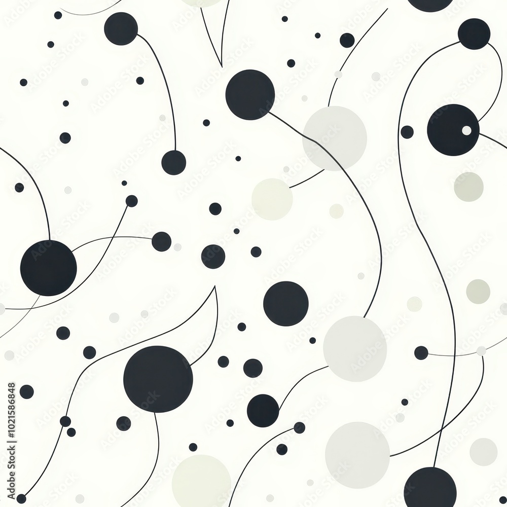 Poster simple geometric patterns in minimalist style, seamless pattern