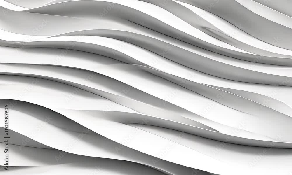 Poster this artwork features flowing white waves that form an elegant, abstract pattern, showcasing the bea