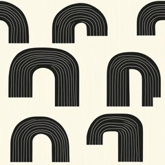Fototapeta premium Clean Geometric Shapes with Neutral Color Palette, seamless pattern