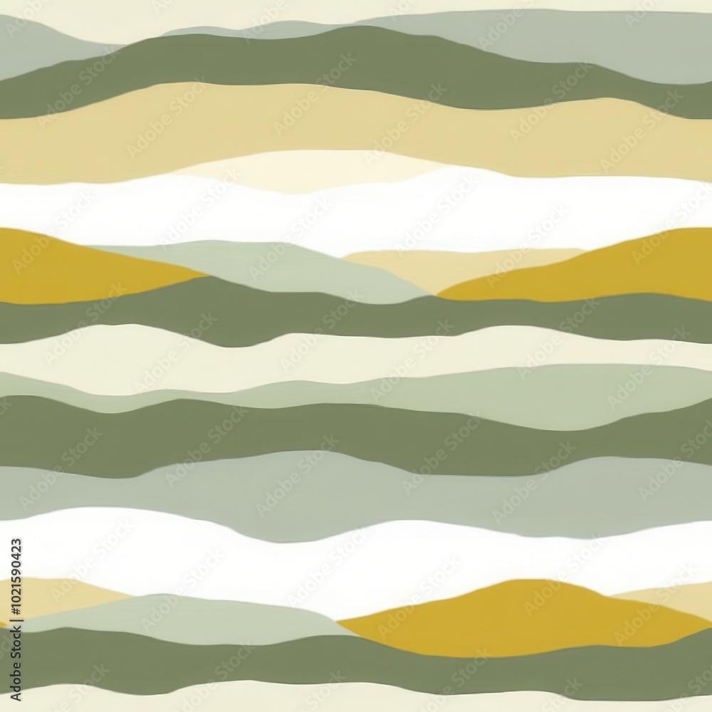 Poster soft waves in minimalist abstract design, seamless pattern