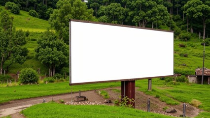 Fototapeta premium Billboard with free space in a green area.