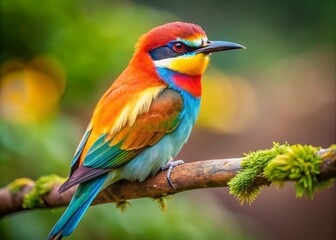 Obraz premium Unconventional and Unique Bird with Distinctive Features Perched on a Branch in Natural Habitat