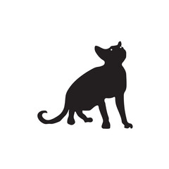 cat head logo silhouette vector