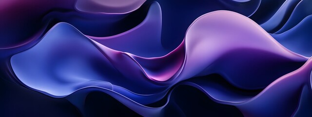 Obraz premium Abstract background with blue and purple wavy shapes, digital art, fluid design, modern design