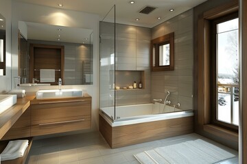 Modern Wooden Bathroom Interior Design