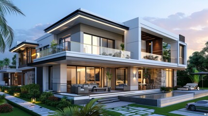 Fototapeta premium Modern Luxury Villa Exterior Design