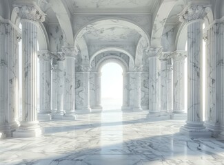Majestic Marble Hallway Illustrative Scene