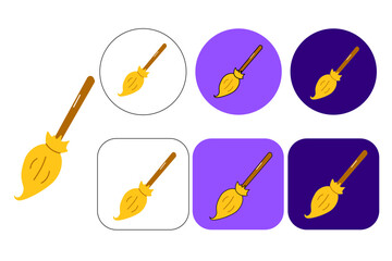 broom icon logo vector illustration simple design
