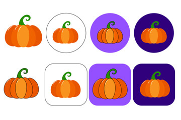 Farm fresh pumpkins logo, isolated on white background, pumpkin sign, fresh vegetables. Pumpkin icon. Farm stand sign. Pick your own pumpkins
