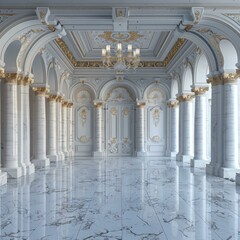 Fototapeta premium Elegant Majestic Palace Hall Interior Design