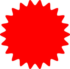 Starburst red sticker set - collection of special offer sale round and oval sunburst labels and buttons isolated on white background. Promo stickers with star edges. Vector
