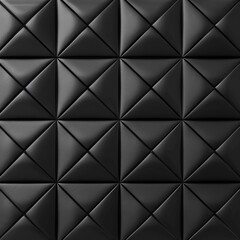 Black leather upholstery with diamond stitching