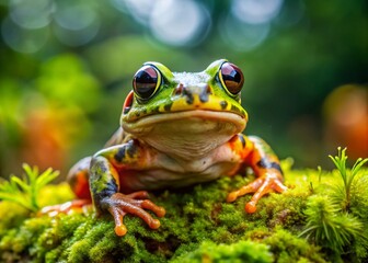 Vibrant Amphibians in Their Natural Habitat: Frogs, Toads, and Salamanders in Focus