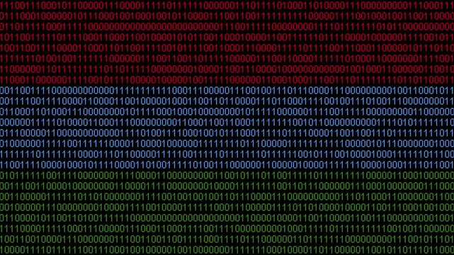 Binary code on flag of Karelia. Program source code or Hacker concept on Karelian flag. Karelia digital technology security, hacking or programming