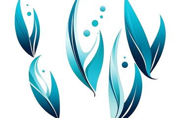 Fototapeta premium abstract blue water droplets and fluid shapes in a modern, minimalist design
