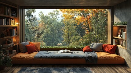 Bed with pillows and a book on it