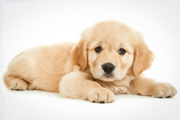 Golden retriever puppy isolated
