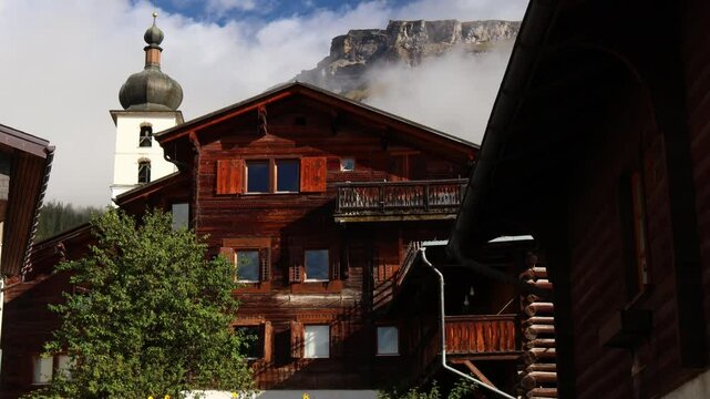 historic swiss village of flims 4k 25fps video