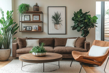 A charming contemporary apartment with inviting decor in warm hues and affordable furnishings, ideal for newcomers to renting.
