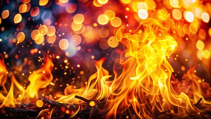 Fototapeta premium Vibrant Fire Background HD for Stunning Visuals in Design, Art, and Multimedia Projects with Fiery Flames and Warm