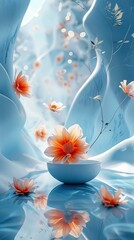Beautiful Floral Still Life in a Light Blue Setting