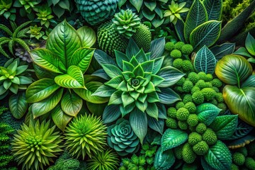 Obraz premium Vibrant Green Hues and Shades in Nature, Plants, and Abstract Patterns for Creative Projects
