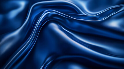 Fototapeta premium Abstract Blue Fabric Background, 3D Illustration