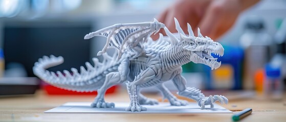 Detailed View of Printed Dragon Model