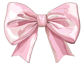 a pink bow with a white background