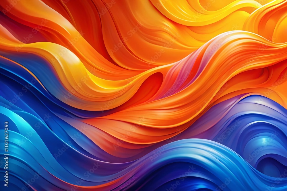 Poster vibrant orange and royal blue abstract background with smooth gradients and dynamic color blends