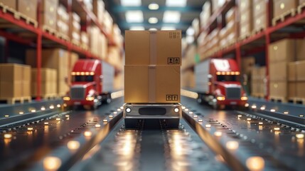 Automated guided vehicle in a modern warehouse