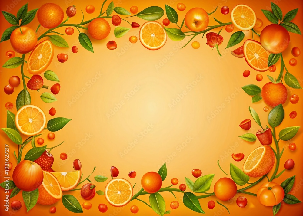 Poster vibrant orange borders creating a warm and inviting frame for various creative projects and designs