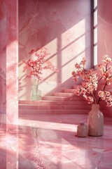 Pink Marble Interior Design Illustration