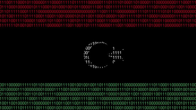 Binary code on flag of Libya. Program source code or Hacker concept on Libyan flag. Libya digital technology security, hacking or programming