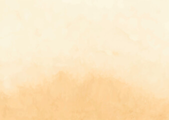 Crumpled scratch old paper sheet. Watercolor peach beige background for paper design. Manuscript, burnt rough roll of parchment paper texture. Pastel gold yellow background white textured center tan  