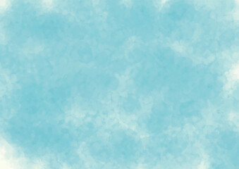 Aesthetic pastel soft blue aquarelle ink watercolor brush paint digital banner background images winter. Clouds sky blue blooming fresh wallpaper acrylic paint. Abstract cyan watercolour frame white