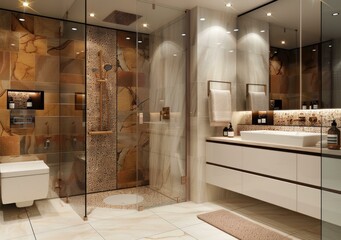Modern Luxurious Bathroom Design Illustration